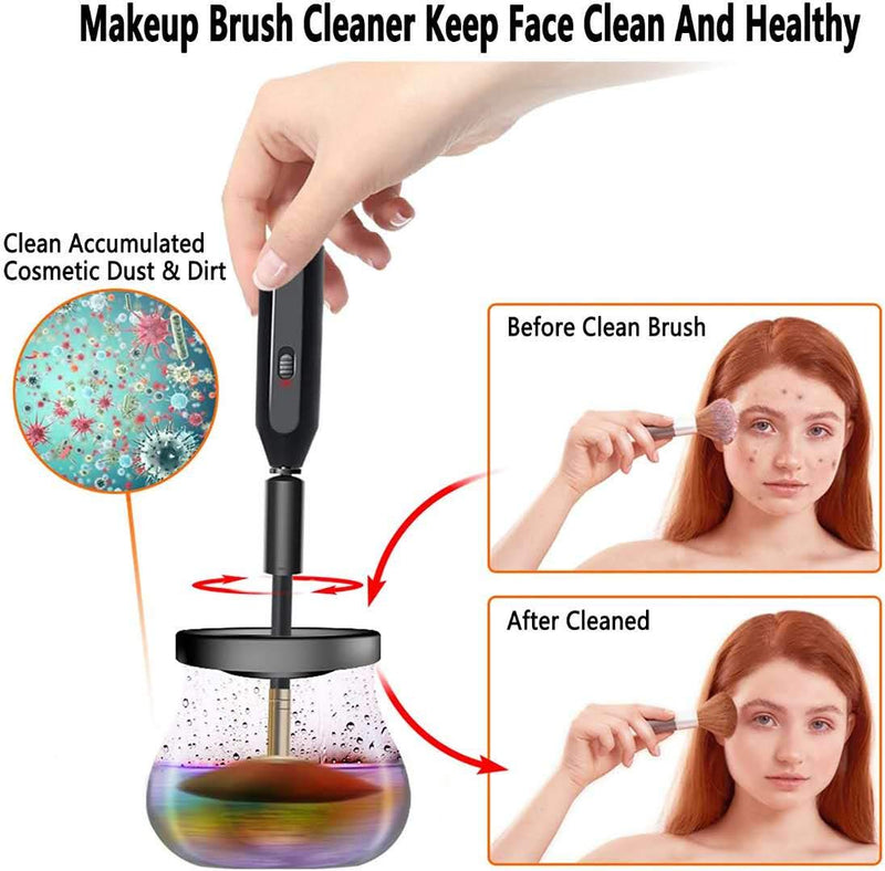 [Australia] - makeup brush cleaner dryer machine is Time saving and easy to use cleaning and drying within one minute The electric cosmetic brush has 8 Rubber tube sleeves 