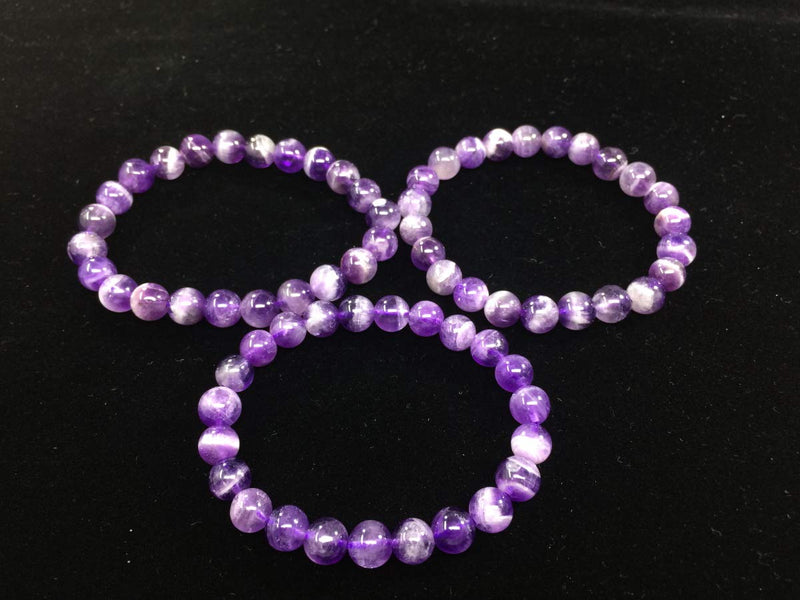 [Australia] - Adabele Natural Gemstone Bracelet 7" 7.5" 8 inch Stretchy Chakra Gems Stones 8mm (0.31") Beads Healing Crystal Quartz Jewelry Women Men Girls Gifts 7.0 Inches amethyst 