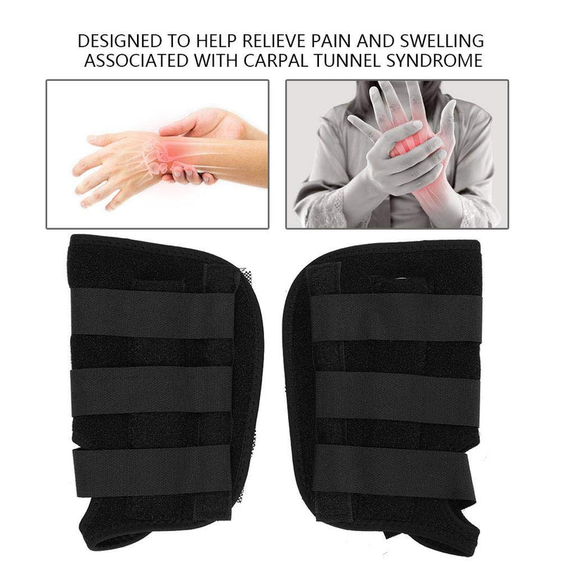 [Australia] - Zerone Carpal Tunnel Syndrome Night Wrist Support Brace Steel Strip Fixed Wrist Support Adjustable Compression Strap Protective Wrist Palm Guard for Arthritis Athletic Sprain, 1 Pair 
