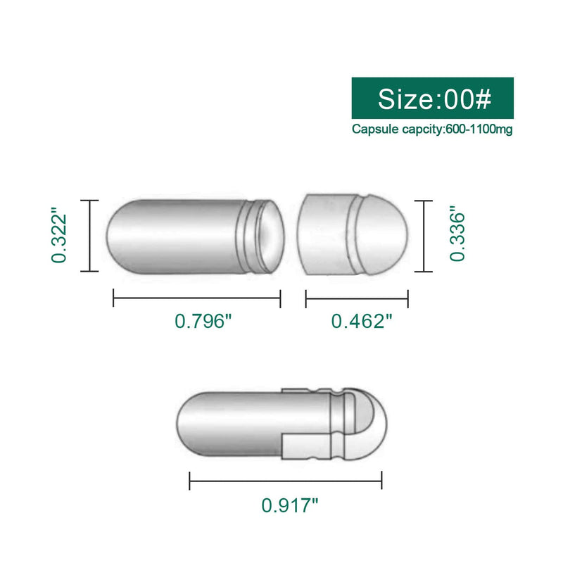 [Australia] - WANANFU Separated Empty Capsules Size 00 Vegetarian (200 Count), Compatible with Capsule Filling Machine Size 00 