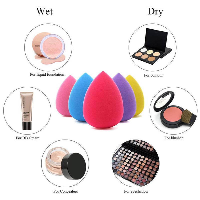 [Australia] - CYNOSURE 4 Pcs Makeup Sponge Set Blender Beauty Foundation Blending Sponge, Flawless for Liquid, Cream, and Powder (Mix) Mix 