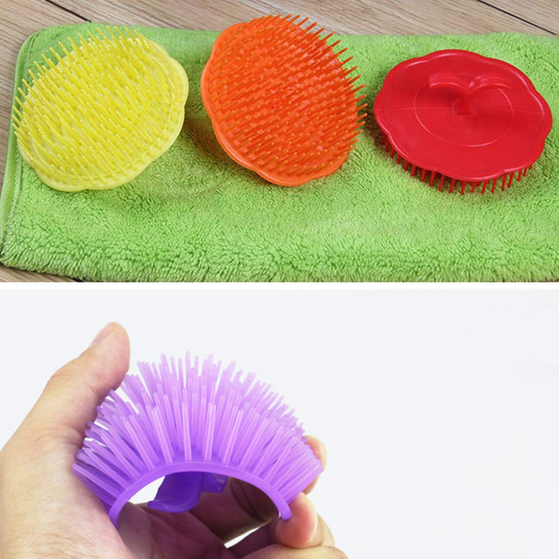 [Australia] - Beaupretty 5Pcs Plastic Hair Scalp Massager Shampoo Brush Round Head Scrubber Dandruff Combs Portable Hairdressing Shower Brush for Dorm Salon (Random Color) 