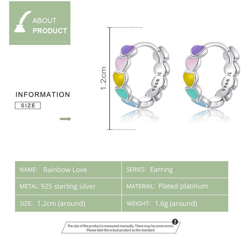 [Australia] - Qings Colorful Oil Drop Small Hoop Earrings 925 Sterling Silver Simple Style Charm Earrings the Surprise Gift for Wife and Girlfriend 