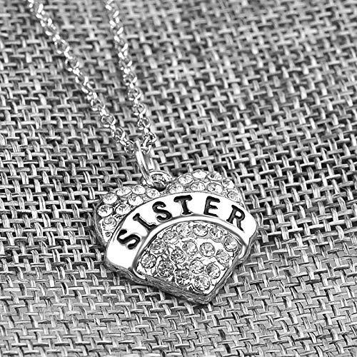 [Australia] - Sister Gifts, Heart Pendant Necklace Sister Jewelry Graduation Birthday Christmas Gifts for Sister from Sister Brother 