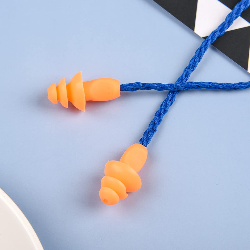 [Australia] - AOVNA 20 Pairs Corded Ear Plugs Silicone Earplugs Silicone Waterproof Ear Plugs with Cords for Noise Cancelling and Hearing Protection 