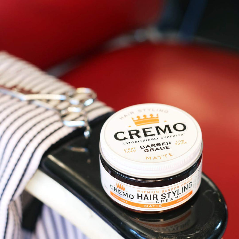 [Australia] - Cremo Premium Barber Grade Hair Styling Matte Cream, Light Hold, Low Shine, 4 Oz 