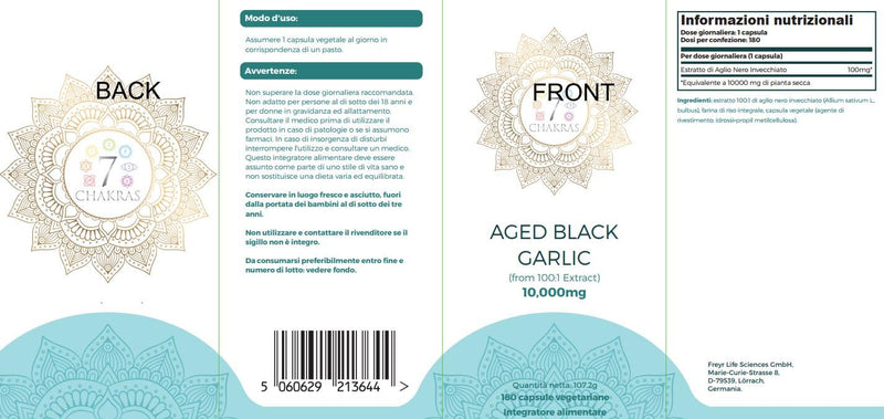 [Australia] - 7C Aged Black Garlic Capsules | 180 Black Garlic Capsules Odourless High Strength - 10,000mg Garlic Extract per Capsule | Non-GMO, Gluten & Allergen Free | Manufactured in The UK 