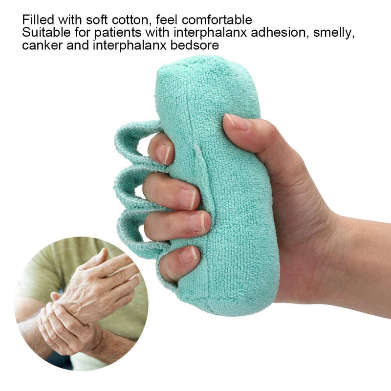 [Australia] - Garosa Fingers Separation Pad, Finger Contracture Cushion Palm, Finger Grips Splitter, Palm Protector with Separators for Elder Bedridden Stroke Hemiplegic Patient Hand Care (Green) Green 