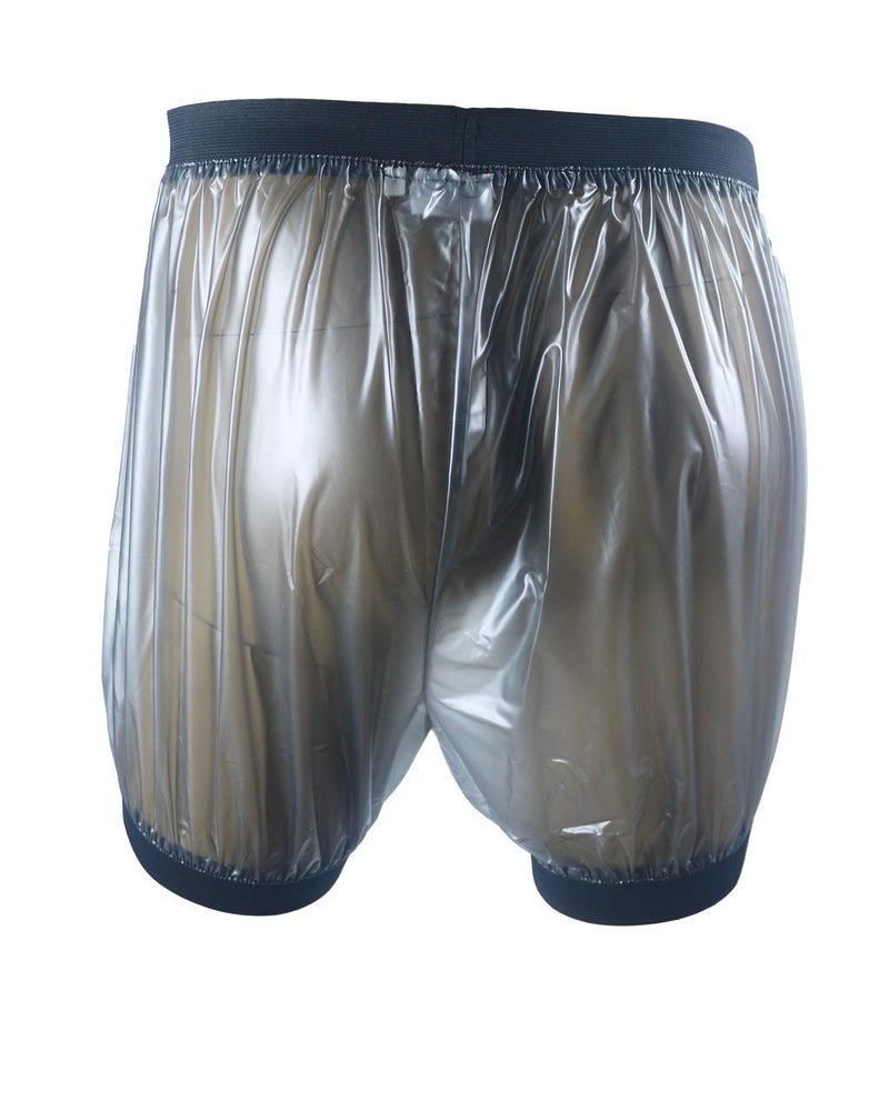 [Australia] - Haian Unisex Adult Incontinence Pull-on Plastic Comfort Pants (Transparent Black, Medium) Transparent Black 
