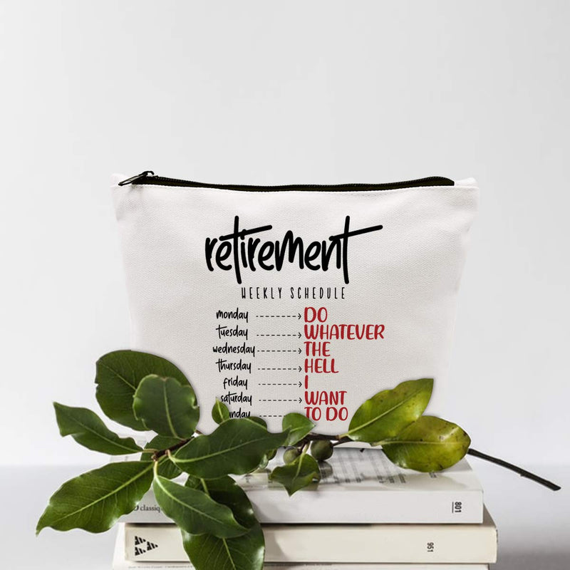 [Australia] - Retirement Gifts for Women Retirement Weekly Schedule Reusable Makeup Bag Eco-Friendly Makeup Bag Weekender Bag Gifts for Teens Best Friends 