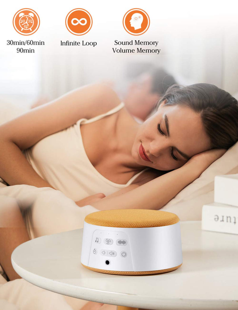 [Australia] - By-Heart White Noise Machine for Sleeping, Sleep Sound Machine with 29 Soothing Natural Sounds, Timer & Memory Feature, Suitable for Baby & Adults, Home, Office 