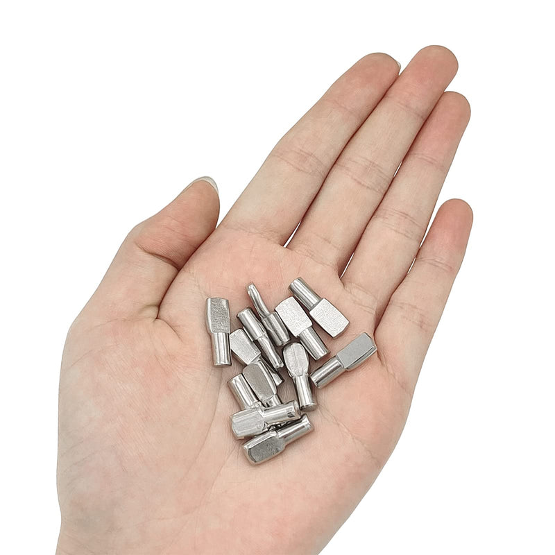 [Australia] - 100 Pcs Shelf Pins Pegs,5mm Spoon Shape Nickel Plated Shelf Support Pegs,Bookshelf Pegs for Shelves,Cabinet Shelf Bracket Pegs Shelf Pins Holders for Kitchen Furniture & Closet 
