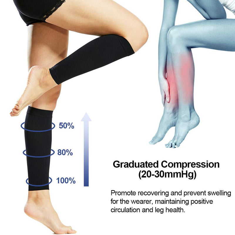 [Australia] - Beister 1 Pair Compression Calf Sleeves (20-30mmHg), Perfect Calf Compression Socks for Running, Shin Splint, Medical, Calf Pain Relief, Air Travel, Nursing, Cycling Small (Pack of 1) Black 