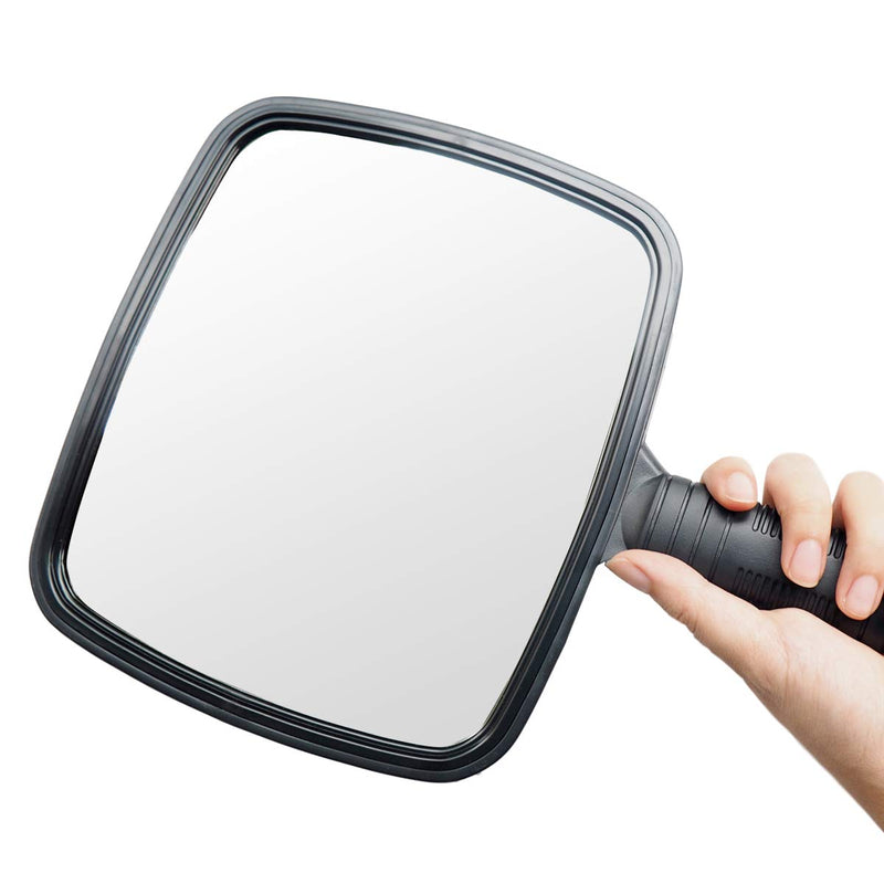 [Australia] - xnicx Hand Mirror Professional Hand Held Mirror Barbers Shaving Salon Mirrors Hairdressers Compact Mirror Tool with Handle for Travel Festival Essentials Black 1pcs Black 