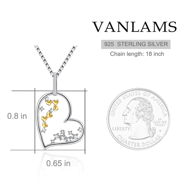 [Australia] - VANLAMS Infinite Love Necklace, 925 Sterling Silver Love Heart Necklace for Women, Forever Love Pendant Necklace Birthday Gift for Friends Girls Silver Gold 