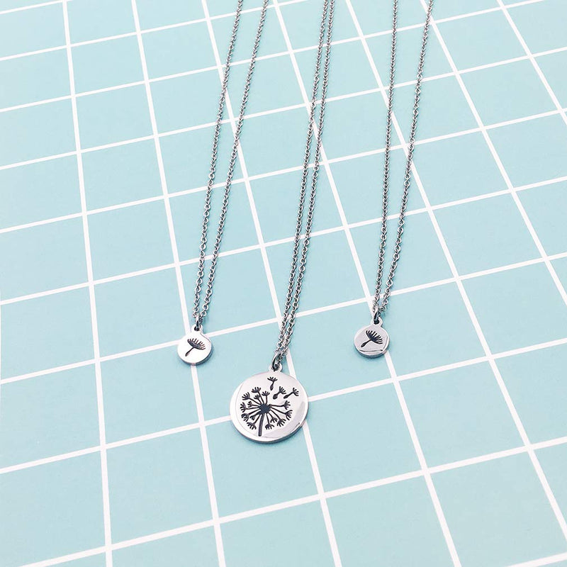 [Australia] - FOXJWEL Dandelion Necklace Set Mother Daughter Necklace Set Dandelion Mother Daughter Necklaces Gift for Mom Daughter Set 02 