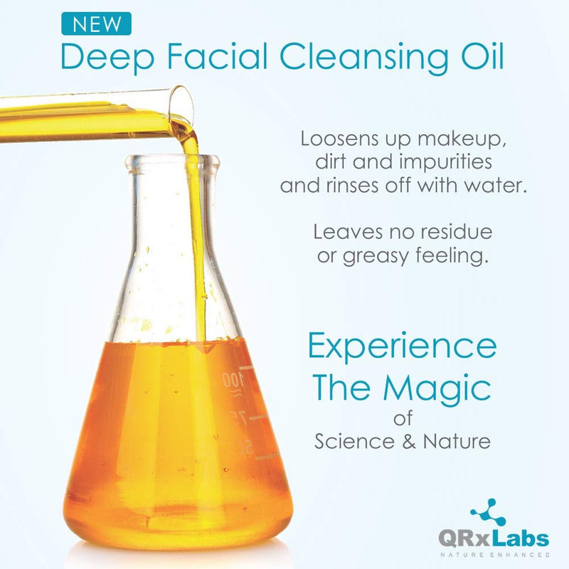[Australia] - Deep Facial Cleansing Oil with Olive and Grape Seed Oils, Tangerine & Lemon Essential Oils, Boosted with Vitamins C & E - BEST Cleanser for Dry Skin - Makeup Remover & Face Wash - 6 fl oz 