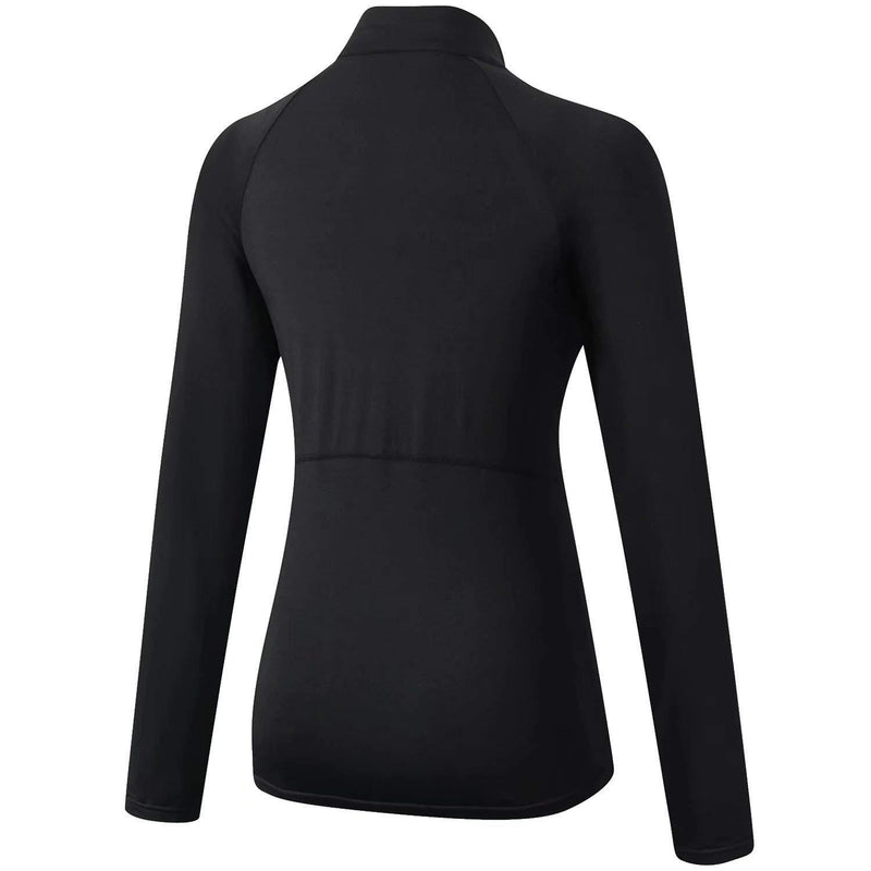 [Australia] - Sillictor 1/4 Zip Running Top Women Thermal Ski Base Layer Breathable High-Wicking Soft 06-black M 