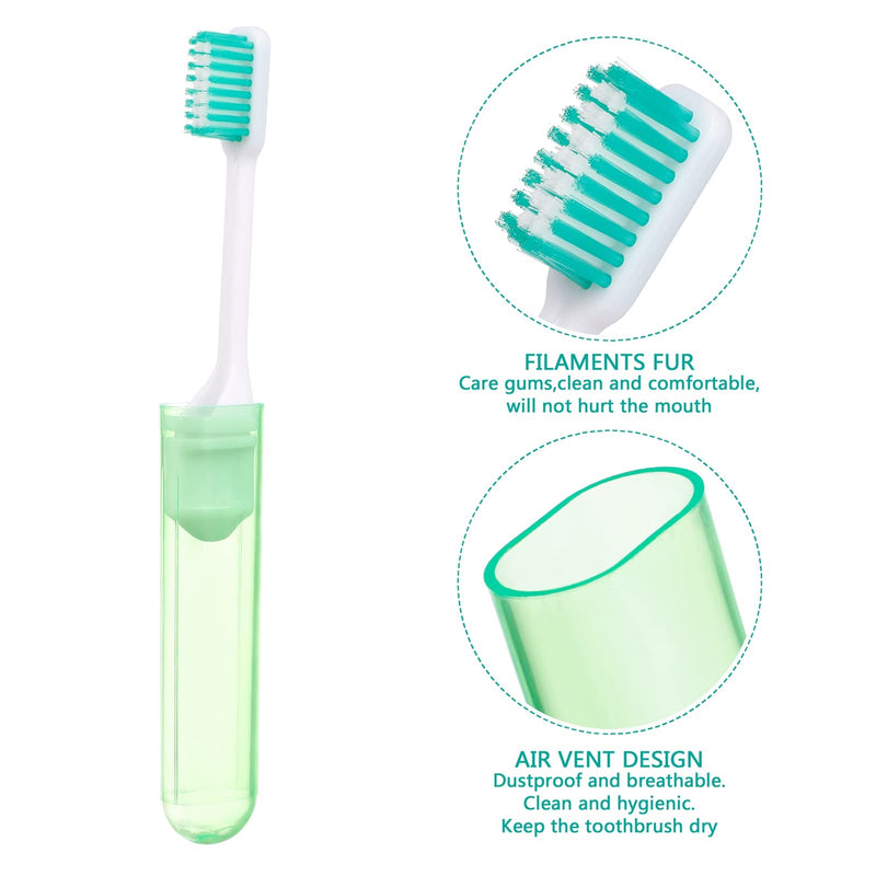 [Australia] - Xinzistar 4 Pieces Portable Soft Toothbrush Camping Toothbrush Travel Toothbrush Folding Travel Toothbrush for Adult Children Oral Care 