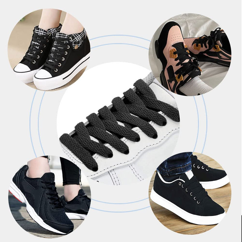 [Australia] - 1 Pair/2 Pairs/3 Pairs/ 4 Pairs Flat Trainer Shoelaces, Sneakers Laces Sport Flat Laces for Sport Shoes Casual Footwear Running Shoes 120cm/47.24inch(2 Pairs) Black 