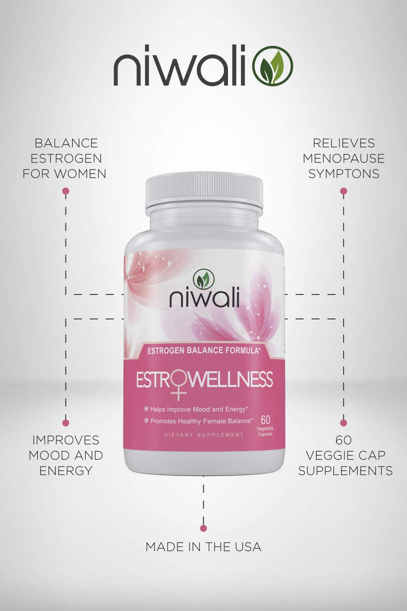[Australia] - NIWALI Estrogen Pills for Women - Female Hormone Balance Supplement | Menopause Mood and Energy Support - Restores Healthy Estrogen Levels | 60 Non-GMO Vegetarian Capsules 