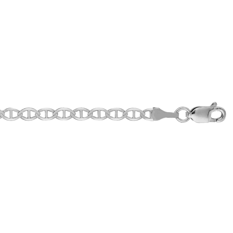 [Australia] - Ritastephens Italian Sterling Silver Shiny 4mm Mariner Link Chain Anklet, Bracelet, or Necklace 11.0 Inches 