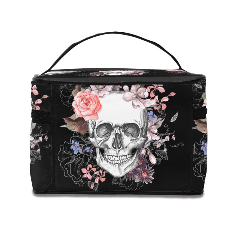 [Australia] - Skull Makeup Bag Organizer for Travel Cosmetic Bags with Handle Toiletry Bags for Women Girls One Size Skull 