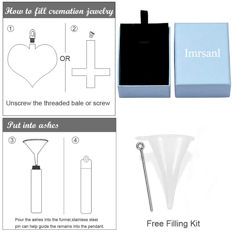 [Australia] - Imrsanl Cremation Jewelry for Ashes Pendant Urn Necklace Cylinder with Glass Vial Keepsake Ashes Memorial Jewelry Black Keychain 