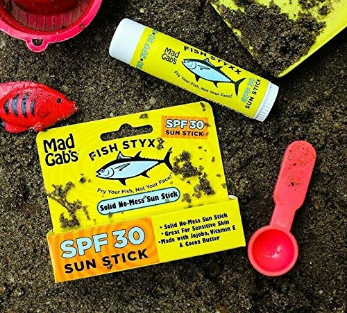 [Australia] - Mad Gab's Fish Styxx Broad Spectrum SPF 30 Sunscreen Stick For the Family, Adults, Babies, Kids or Sensitive Skin - 2 Pack 0.6 oz. 