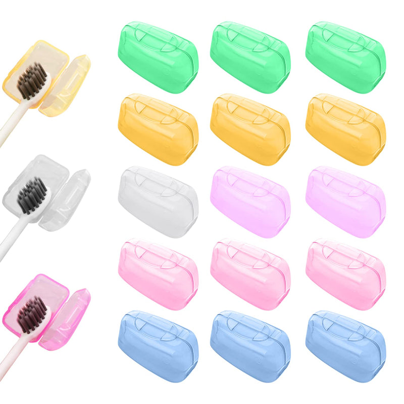 [Australia] - 15 toothbrush head boxes, travel portable toothbrush head covers, toothbrush head protective covers, toothbrush head protective boxes, travel necessities, suitable for business trips and travel 