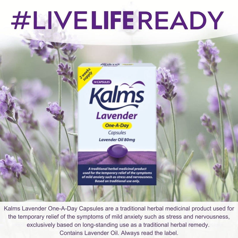 [Australia] - Kalms Lavender - One-a-day - 14 capsules - A Traditional Herbal Medicinal Product Used for the Temporary Relief of the Symptoms of Mild Anxiety Such as Stress and Nervousness 