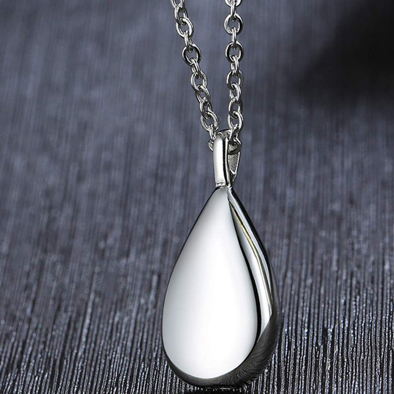 [Australia] - Jude Jewelers Stainless Steel Wate Drop Tear Shaped Memorial Keepsake Cremation Ash Urn Pendant Necklace Silver 