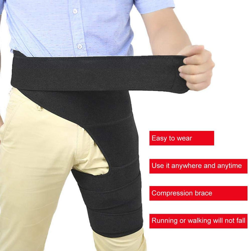 [Australia] - Adjustable Compression Brace Groin Support Wrap Hip Joint Support Pain Relief Hamstring Sciatica Wrap Hip Brace for Men and Women Thigh, Hamstring Recovery 