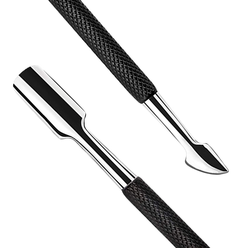 [Australia] - Cuticle Nipper with Cuticle Pusher- Professional Grade Stainless Steel Cuticle Remover and Cutter - Durable Manicure and Pedicure Tool - Beauty Tool Perfect for Fingernails and Toenails (Black) Black 