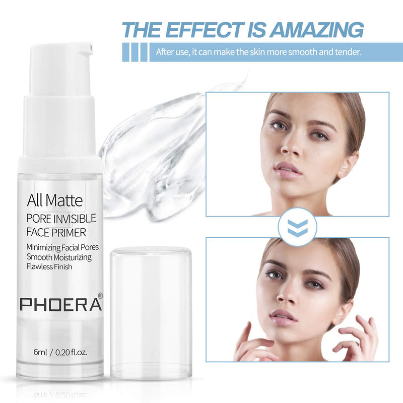 [Australia] - PHOERA Face Primer, Pore Primer Under Foundation, Oil-control Long Lasting Makeup Foundation Primer, Oil-free Makeup Base for All Skin Types (6 ml) 6 ml (Pack of 1) 