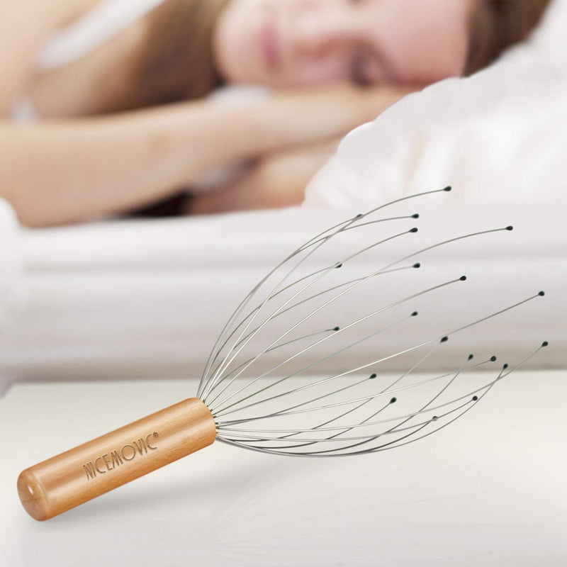 [Australia] - NICEMOVIC Scalp Massager with 20 Prong, Wooden Handheld Head Massager Scratcher Tingler Tools, Hair Claw Scalp Scratcher for Deep Relaxation and Stress Relief 2Pack Head Massager 