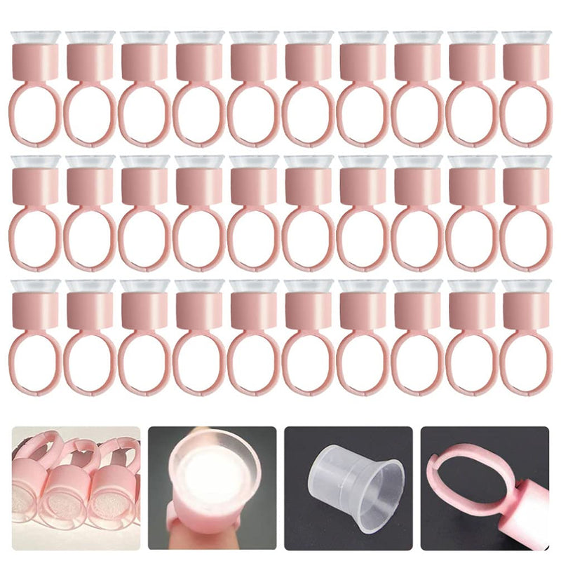 [Australia] - FRCOLOR Tattoo Ink Ring Cups, 100pcs Microblading Ring Pigment Glue Ink Rings with Sponge Pigment Glue Rings 