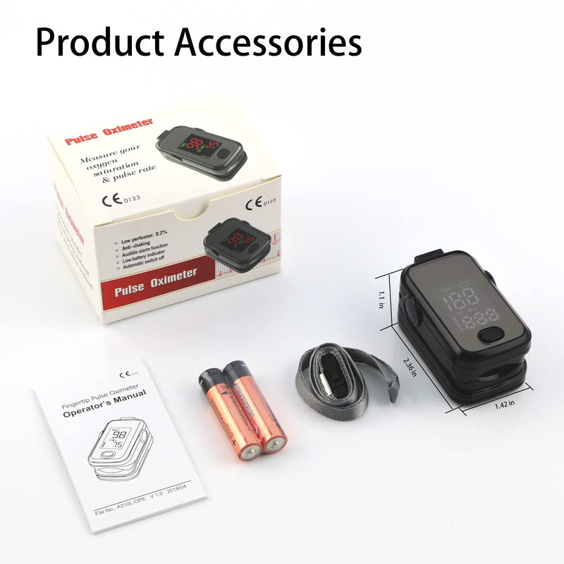 [Australia] - Fingertip Pulse Oximeter, Oxygen Monitor Finger Adults, Blood Oxygen Saturation Monitor, SPO2 Heart Rate Monitor, CE Approved UK, Accurate Fast, OLED Screen Display, Batteries and Lanyard Including 