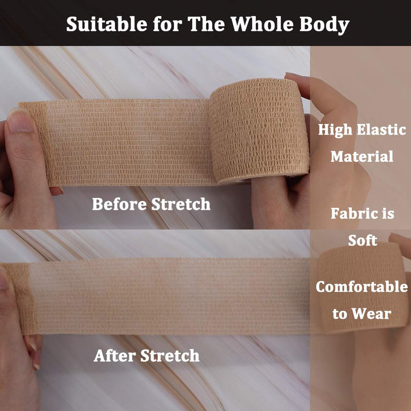 [Australia] - 24 Pack Breathable Self Adherent Wrap, Athletic Elastic Non Woven Cohesive Bandage – for Sports, First Aid Medical, Wrist, Ankle Sprains, Swelling and Vet Wrap 2 Inch 5 Yards (Rainbow Color). 
