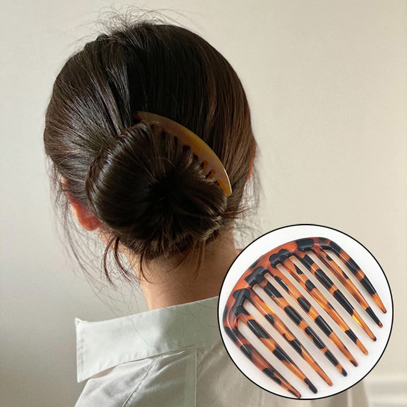 [Australia] - IYBQIU 5 Pcs French Twist Comb Retro Celluloid Hair Comb 9 Teeth Non Slip Comb Clips Hair Styling Accessories for Women and Girls, Multicolour 