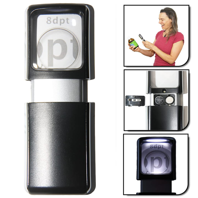 [Australia] - Small-Magnifying-Glass with LED-Light 3X Lighted-Pocket EasY Magnifier -Hand Held Lighted Magnify Glasses for Close Work Reading Books Pill Bottles; Mini Lens for Visually Impaired A Low Vision Aid 
