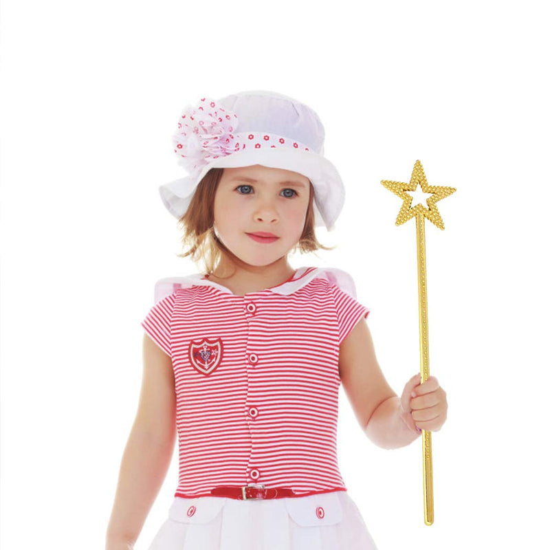 [Australia] - ORIONE 5PCS Girls Costume Props Star Magic Wand Angel Fairy Wands Sticks Gold 