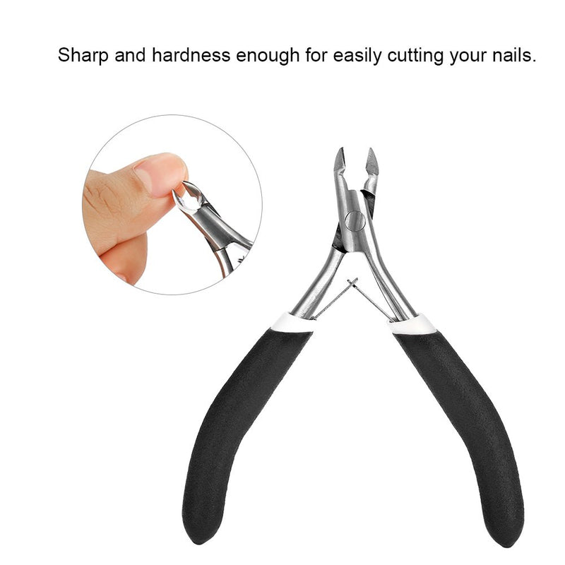 [Australia] - Nail Cuticle Nipper Stainless Steel Dead Skin Scissor Nail Clipper Manicure Tool for Home Nail Salon (Black) Black 