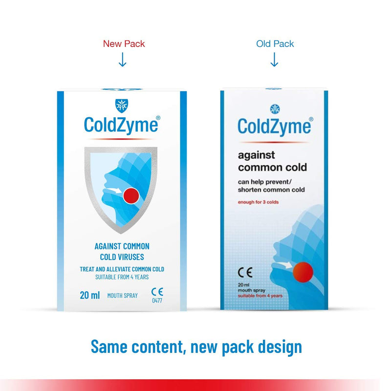 [Australia] - (Pack of 2) ColdZyme Mouth & Throat Spray (Not Nasal Spray) - Cold Virus Treatment & Symptom Relief - Use at First Signs of a Cold - Menthol Flavour 20ml 