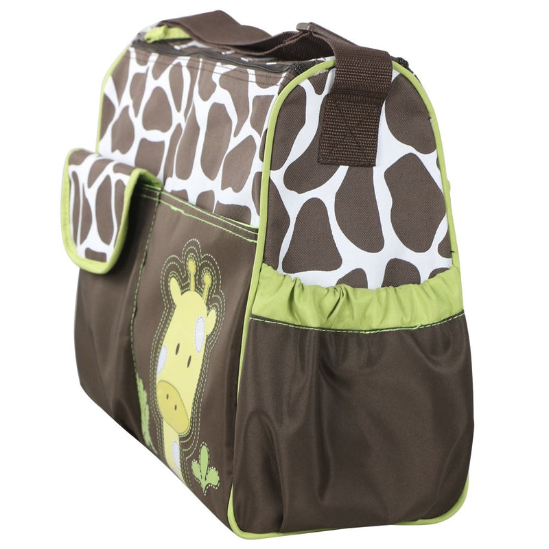 [Australia] - Accessotech Waterproof Baby Diaper Nappy Mummy Changing Handbag Shoulder Bag with Mat Travel (Giraffe Green) Giraffe Green 