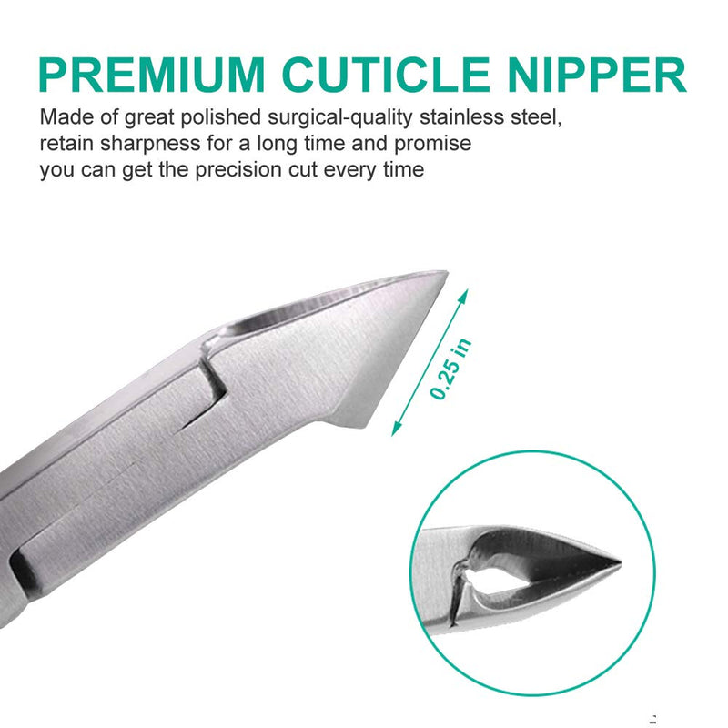 [Australia] - Cuticle Trimmer, IVON Professional Non-Slip Cuticle Nipper Stainless Steel Cutter Green 