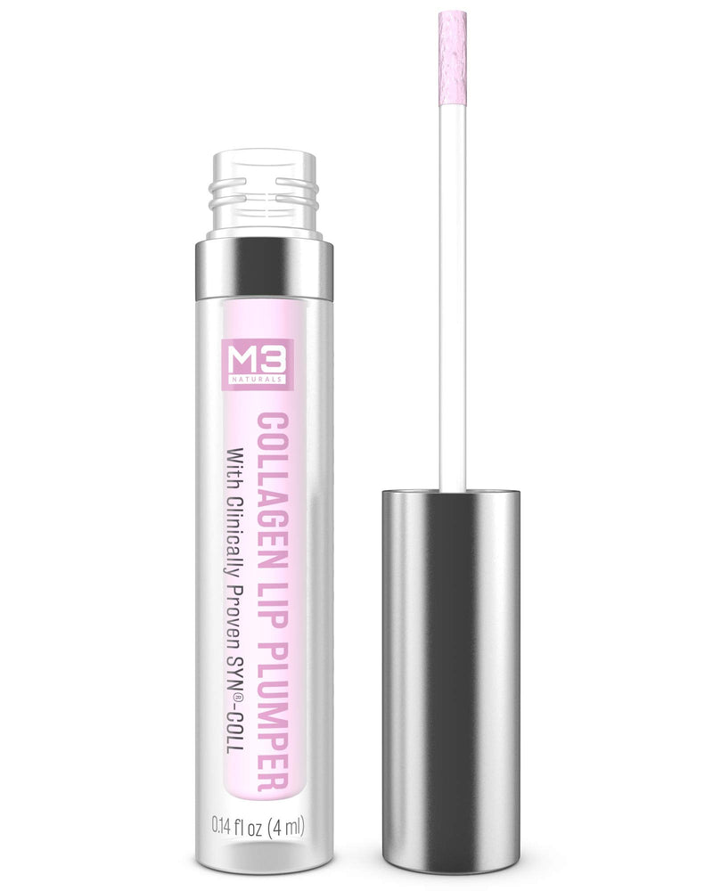 [Australia] - M3 Naturals Collagen Lip Plumper Clinically Proven Natural Lip Enhancer for Fuller Softer Lips Increased Elasticity Reduce Fine Lines Hydrating Plump Gloss Lipstick Primer 4 ml 