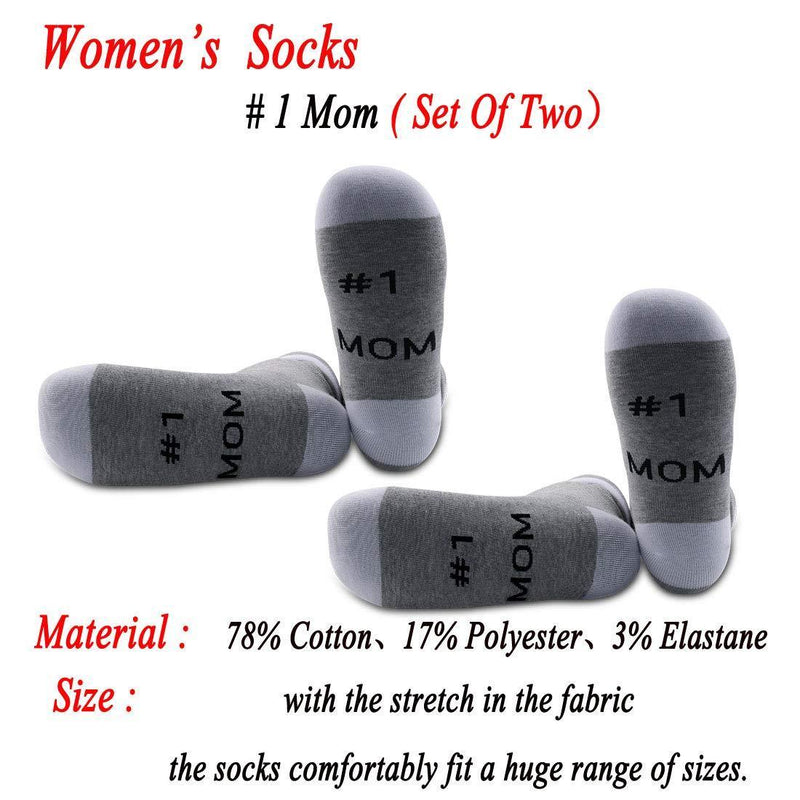 [Australia] - PYOUL 2 Pairs Mothers Day Gift Idea Mom Socks No. 1 Mom Socks #1 Mummy Gift Top Mom Best Mom Ever Birthday Gift For Mom #1 Mom 