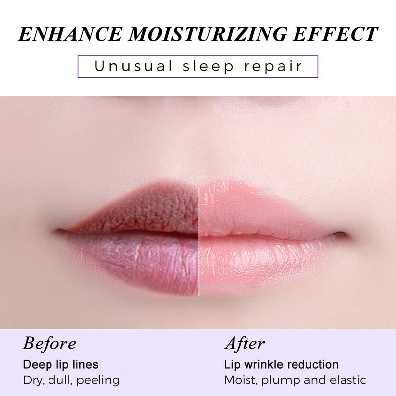[Australia] - Lip Sleep Mask with Collagen Peptide, Lavender Lip Scrub Overnight Moisturizer for Lip Skin Care and Lip Treatment Repairs Dry, Chapped, Peeling, Cracked Lips(Lavender) 