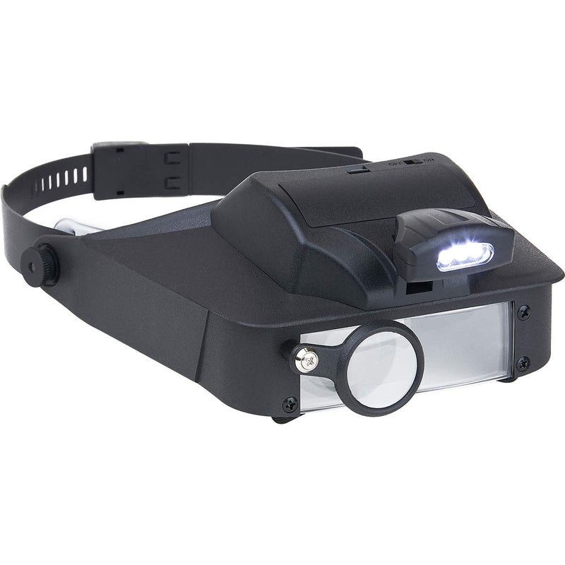 [Australia] - Carson LumiVisor Head Magnifier - Head Visor with LED Lighted Magnifier (2x/3x/5x/6x) (LV-10) , Black 